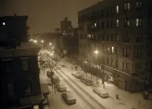 1504x1000 px Cityscape snow street Art HD Wallpaper