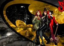 2048x1080 px C++ catwoman city comics d DC Gotham Harley Ivy Poison Quinn sirens superhero Art HD Wallpaper