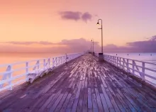 1920x1200 px clouds Dock ocean pier sky sunrise sunset Art HD Wallpaper