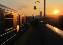 1920x1200 px city Evening New Nyc skyscrapers sun sunset track Train USA York Art HD Wallpaper
