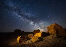 2560x1600 px galaxy Milky nature night rocks stars Stones Way Art HD Wallpaper