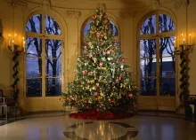 1600x1200 px Beautiful christmas gifts happy holiday Lights merry Santa snowman tree vacation Art HD Wallpaper
