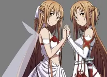 3500x2233 px art Asuna Brown elf eyes hair Long online sword transparent Uniform vector weapon wings Art HD Wallpaper