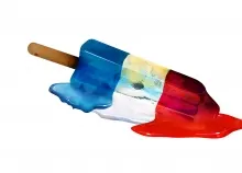 2560x1600 px art blue color food Liquid Melt Popsicle red stick summer sweets vector white Art HD Wallpaper
