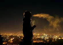 2560x1440 px Cigarret men night People Sillhouette smoke smoking Art HD Wallpaper