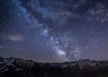 1920x1200 px Alps Milky mountains nature night outer sky skyscapes space stars Way Art HD Wallpaper