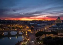 1920x1200 px buildings city houses night panorama reflection Rome sunset the vatican Art HD Wallpaper