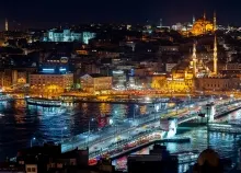 1920x1080 px boats bridge buildings cities Lights night reflection river roads Ships Art HD Wallpaper