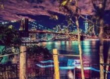 2048x1361 px america bridge brooklyn cities city Hudson landscape Lights New night Nyc river towers  Art HD Wallpaper