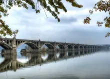2048x1609 px architecture bridge city Iron landscapes nature rivers rock wallpaper water Art HD Wallpaper