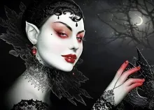 1920x1200 px art artwork blood Dark Evil fantasy girl Girls Gothic horror vampire Art HD Wallpaper