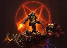 1doom 2700x2160 px action artwork creature Dark doom Evil fi Fighting Fps Futuristic horror monster  Art HD Wallpaper