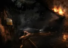 2560x1600 px Alone apocalyptic artwork Dark fire games in night ruins the video Art HD Wallpaper