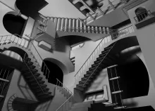 1600x1200 px artwork cgi escher Labyrinth Mc Art HD Wallpaper