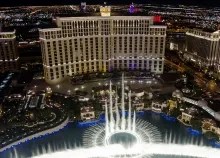 2048x1361 px Casino cities Deserts Dollars Las Nevada night tower USA Vegas Art HD Wallpaper