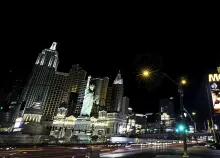 2048x1024 px Casino cities Deserts Dollars Las Nevada night tower USA Vegas Art HD Wallpaper