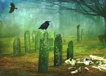 1800x1075 px cemetery Dark fantasy Gothic Grave halloween skeleton skull Art HD Wallpaper