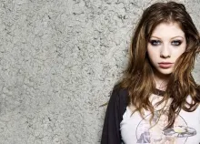 1920x1080 px blue brunettes eyes Michelle pale skin Trachtenberg women Art HD Wallpaper
