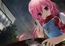2560x1440 px anime belts Cellphones CG clouds cross Dark eyes game games Girls guns hair Kana Long N Art HD Wallpaper
