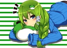 1864x1049 px anime black blue blush Braids Down eyes frogs games Girls Green hair Kochiya Long Lying Art HD Wallpaper
