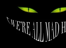 1950x1050 px alice black cat Cheshire Dark eyes halloween in Mad Smile wonderland Art HD Wallpaper