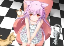 2800x2100 px animal cat ears eyes hair Long original Purple red Tagme Art HD Wallpaper